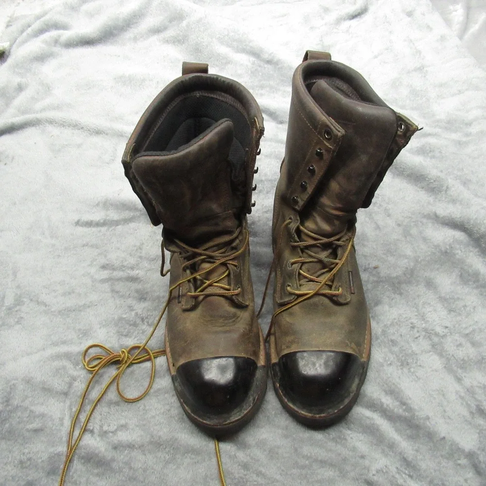 Red Wing Men Boot 8D Brown Logger Max Safety Toe Waterproof Iron Ranger 4420 VTG